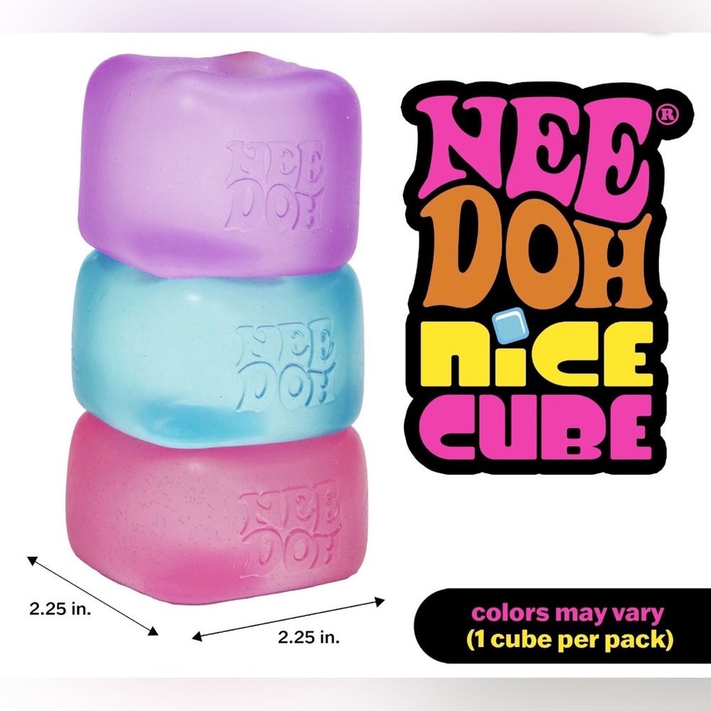 Blue NeeDoh Nice Cube Super Solid Squish 2.5” NIB - Picture 5 of 11